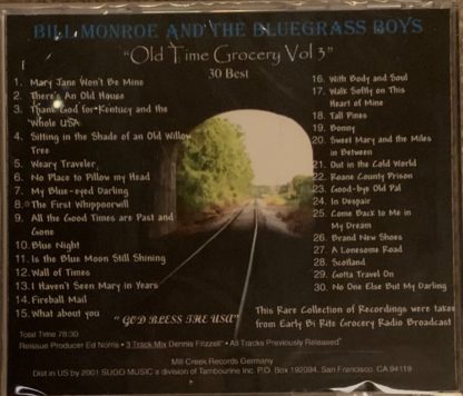 BILL MONROE AND THE BLUEGRASS BOYS 30 BEST OLD TIME GROCERY VOL 3CD - Image 2