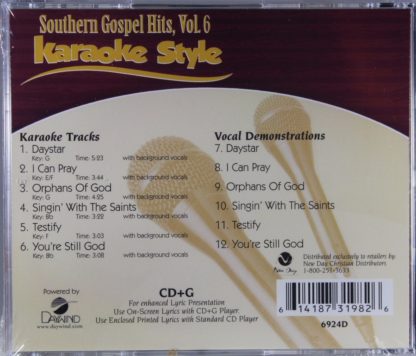 Southern Gospel Hits Vol.6 "Karaoke Style" CD+G